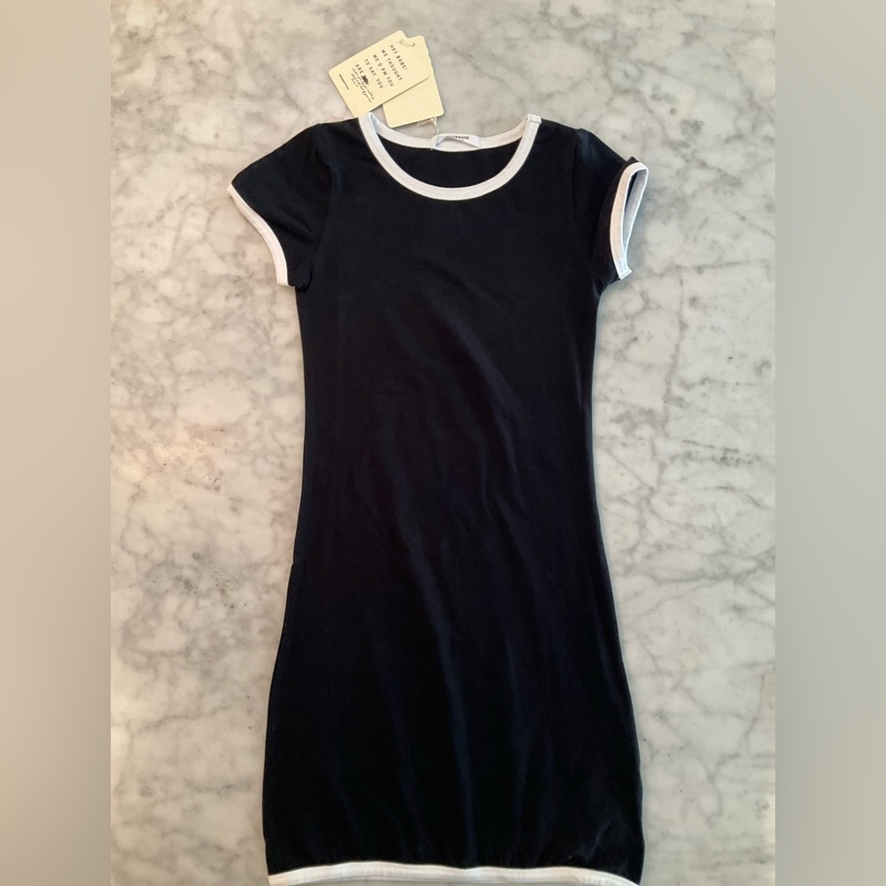 Peppermayo Black Top with White Accents
